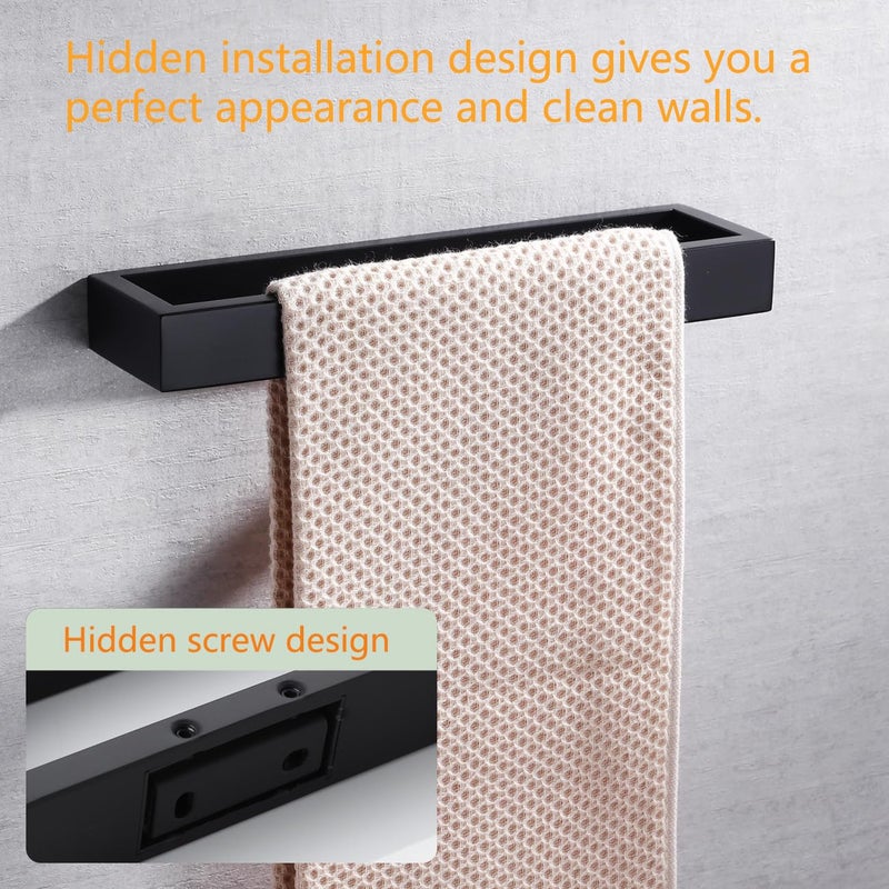 Miyili Matte Black Hand Towel Ring SUS 304 Stainless Steel Bath Towel Holder Contemporary Style Wall Mount, D03B26 - Image 3